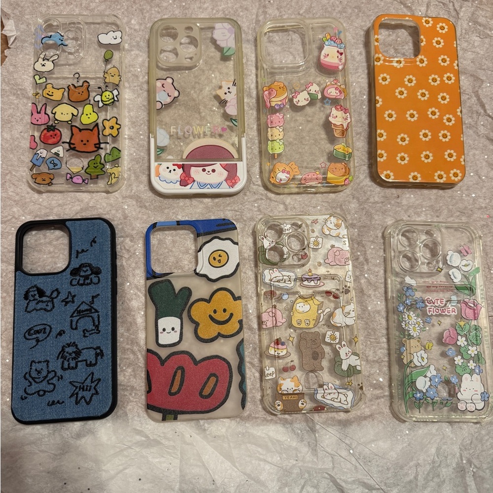 Cute Cartoon Phone Case Set - Multicolor